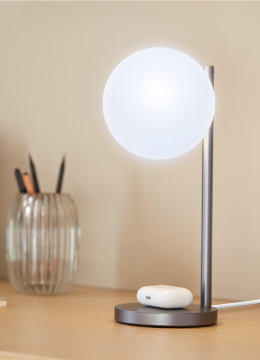 Lexon Bubble tafellamp met oplaadfunctie 30 cm - detail 5 grijs