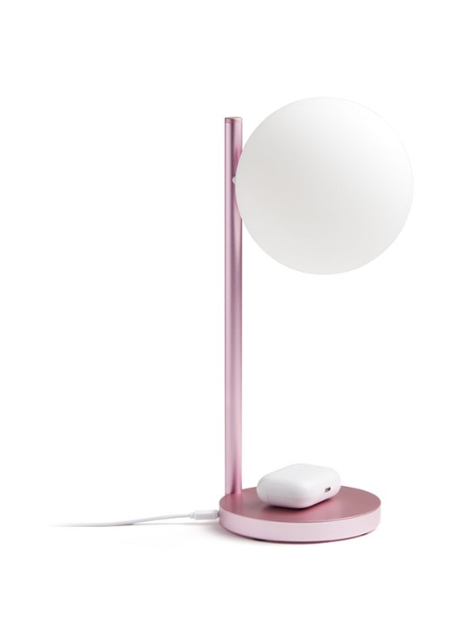 Lexon Bubble tafellamp met oplaadfunctie 30 cm - detail roze