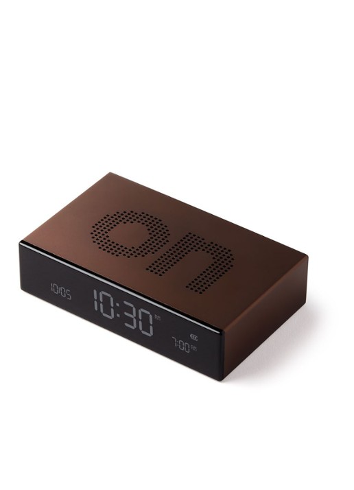 Lexon Flip Premium digitale wekker - detail 3 brons
