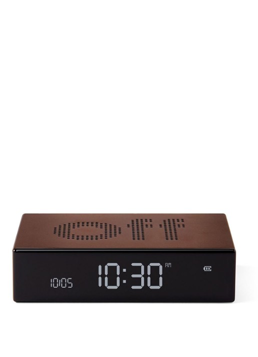 Lexon Flip Premium digitale wekker - voorkant 2 brons
