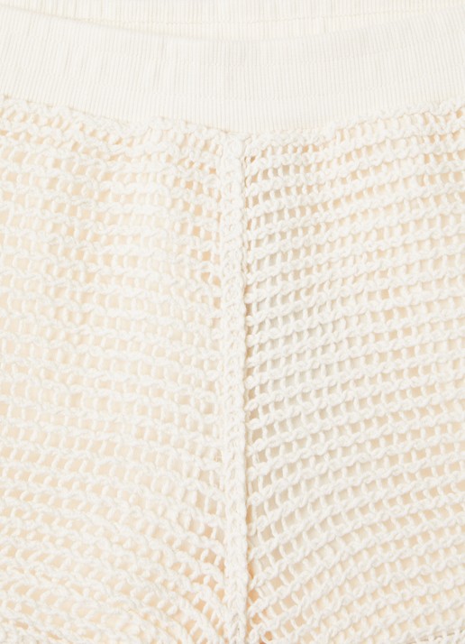 Lil 'Atelier Flora grofgebreide straight fit korte broek - detail creme