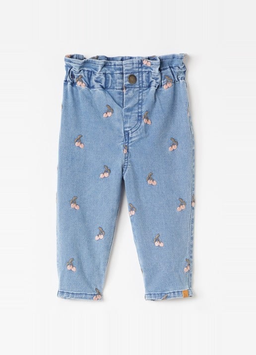 Lil 'Atelier NBFDeva loose fit jeans met borduring - voorkant 2 indigo