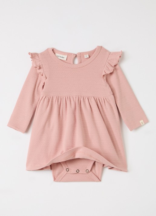 Lil 'Atelier NBFDimia jurk met rouches - voorkant 2 oudroze