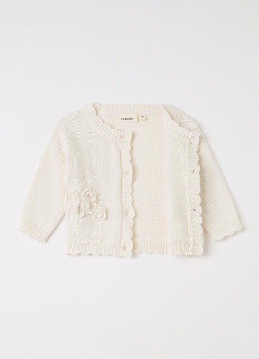 Lil 'Atelier NBFDola grofgebreide blouse - detail 3 beige