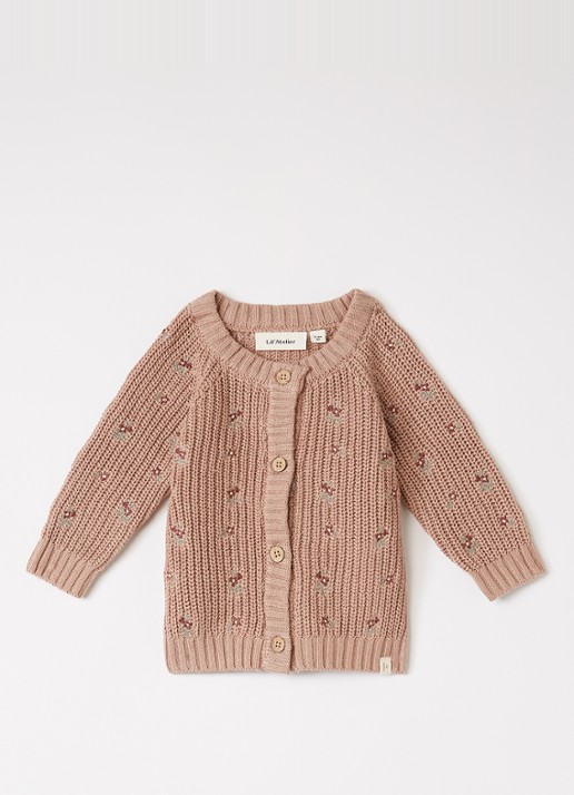 Lil 'Atelier NBFEmlen grofgebreid vest met borduring