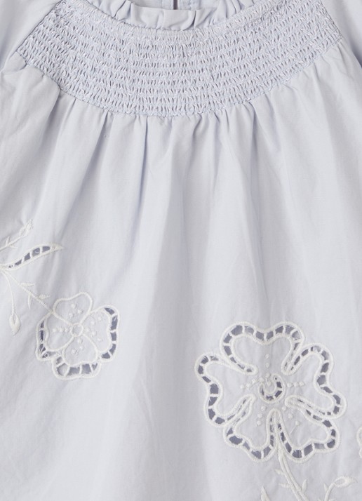 Lil 'Atelier NBFFAustine jurk met broderie - detail lichtgrijs