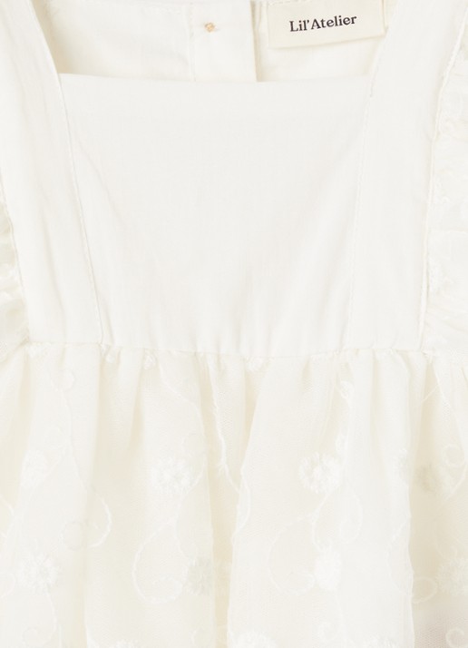 Lil 'Atelier NBFFeya tuniekjurk met tule - detail gebroken wit