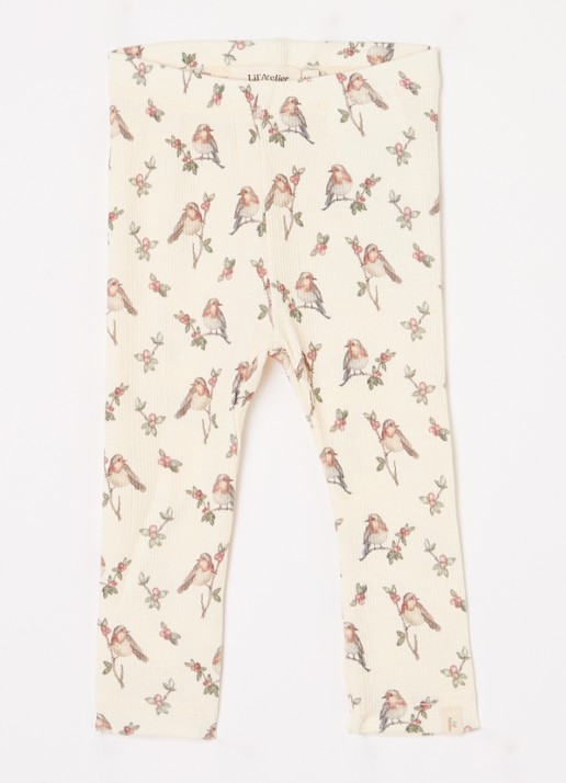 Lil 'Atelier NBFGabo ribgebreide legging  - voorkant creme