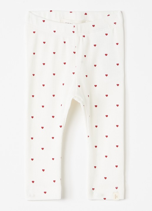 Lil 'Atelier NBFGago legging met print - voorkant gebroken wit