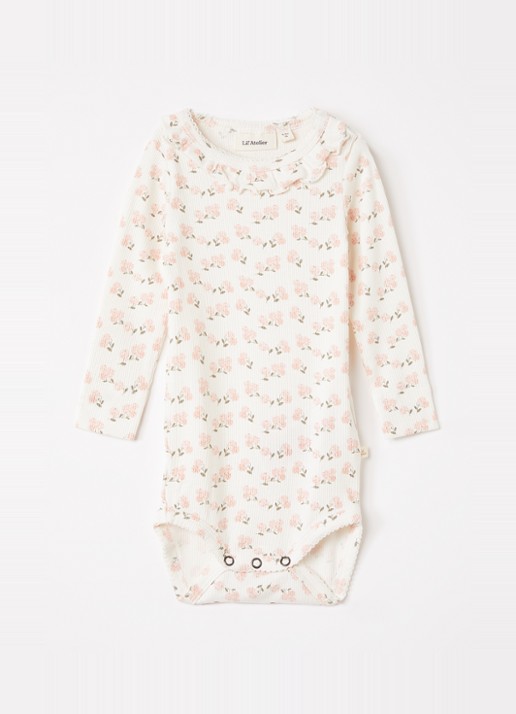 Lil 'Atelier NBFGago romper met print - voorkant 3 gebroken wit