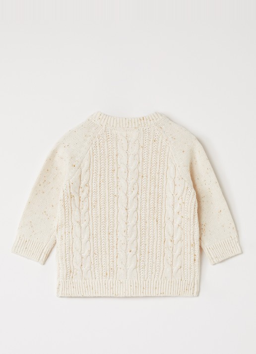 Lil 'Atelier NBFGalto grofgebreid vest  - achterkant 3 creme