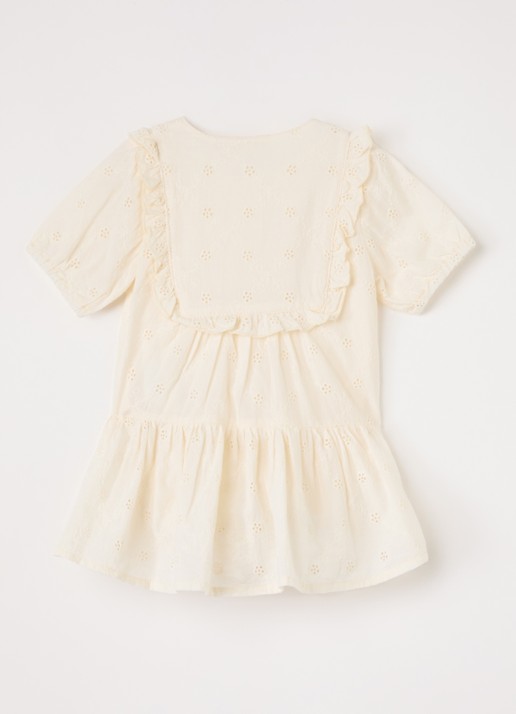 Lil 'Atelier NBFHosa jurk met broderie - voorkant 3 ivoor