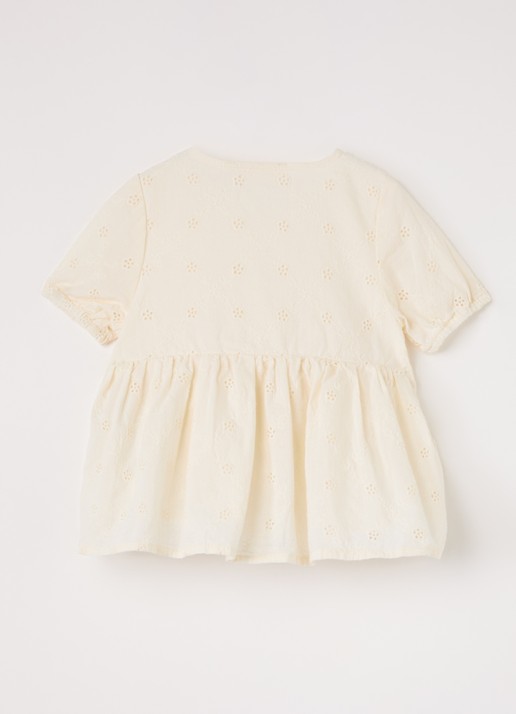 Lil 'Atelier NBFHosa jurk met broderie - voorkant 2 ivoor