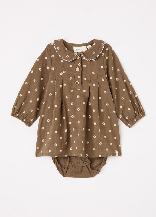 Lil 'Atelier NBFHulla jurk met print - voorkant bruin