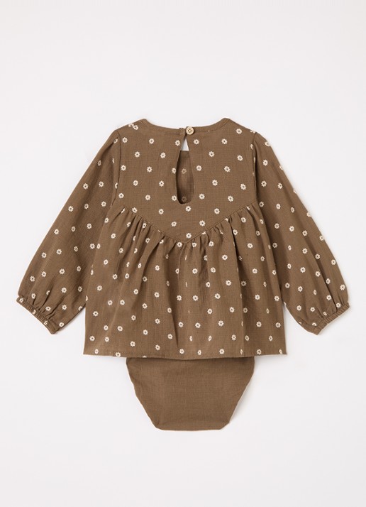Lil 'Atelier NBFHulla jurk met print - voorkant 3 bruin