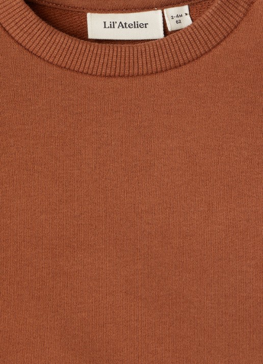 Lil 'Atelier NBFILondon sweater met ruches - detail 3 oranjebruin