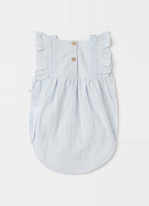 Lil 'Atelier NBFJiva jurk met bloemborduring - voorkant 2 lichtblauw
