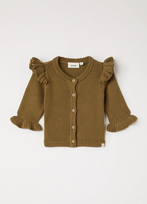 Lil 'Atelier NBFKopa grofgebreid vest met volant