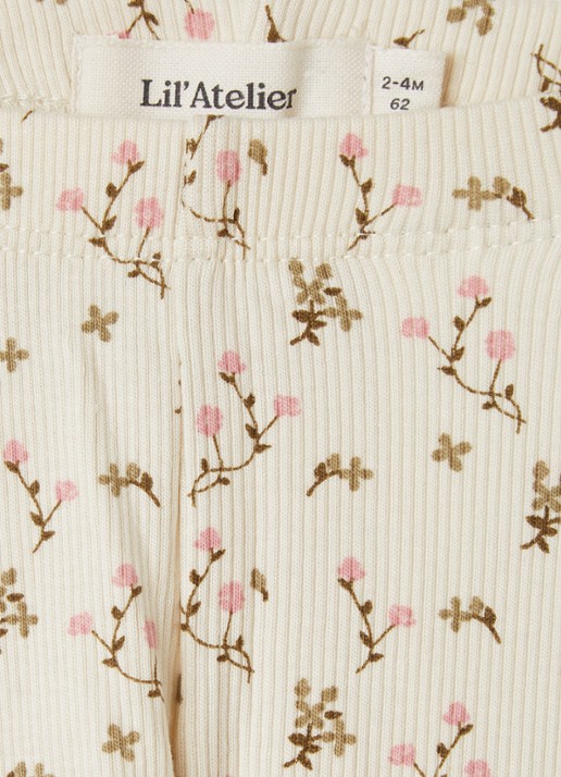 Lil 'Atelier NBFLago legging met bloemenprint - detail creme