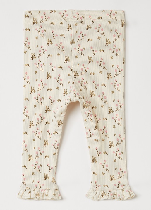 Lil 'Atelier NBFLago legging met bloemenprint - voorkant 3 creme