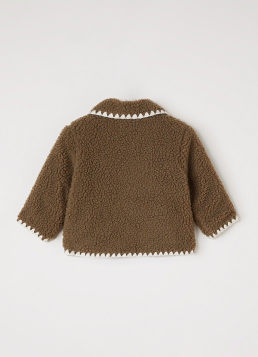 Lil 'Atelier NBFLajo jack van teddy met kraag - achterkant lichtbruin