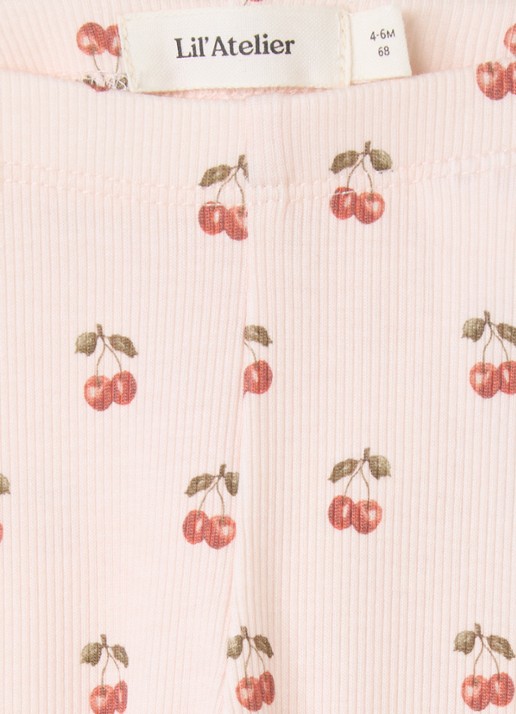 Lil 'Atelier NBFLavo ribgebreide legging  - detail lichtroze