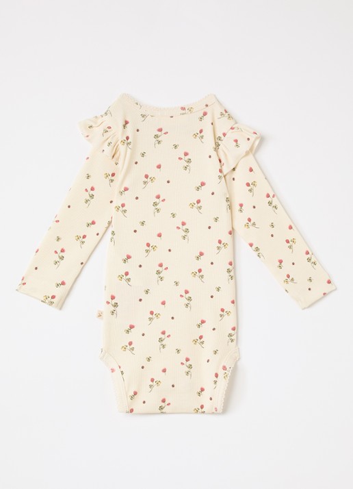 Lil 'Atelier NBFLavo ribgebreide romper  - voorkant 2 creme
