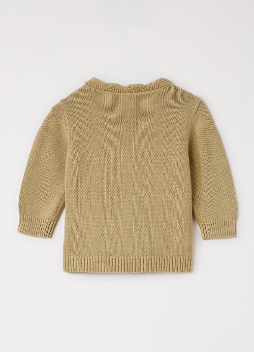 Lil 'Atelier NBFLeou grofgebreid vest - achterkant khaki