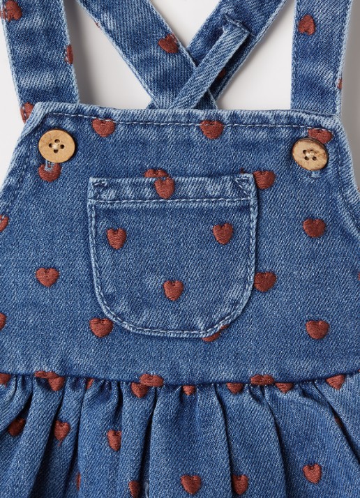 Lil 'Atelier NBFliva jurk met borduring - detail blauw