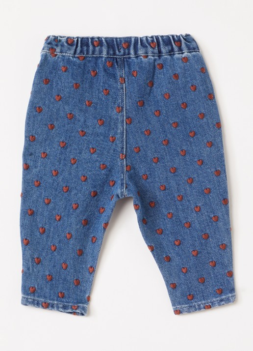 Lil 'Atelier NBFLiva slim fit jeans met borduring - voorkant 2 indigo