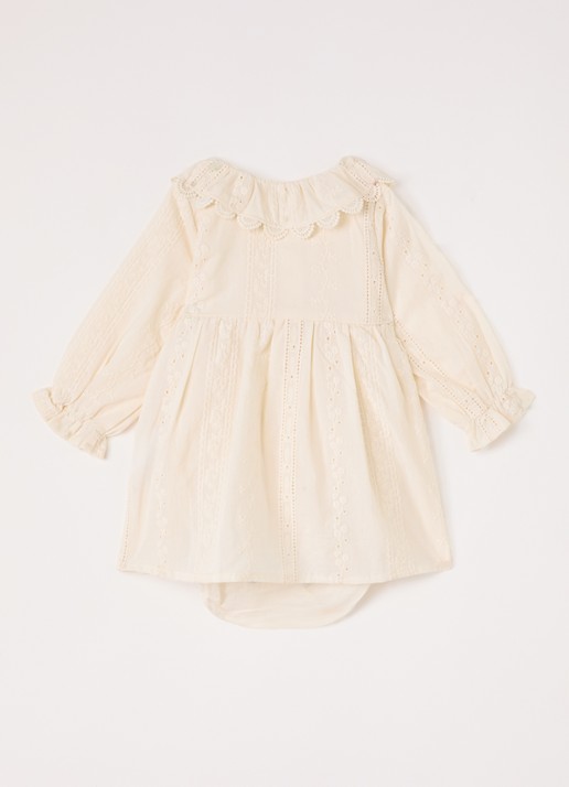 Lil 'Atelier NBFLoba tuniekjurk met borduring - achterkant 4 creme