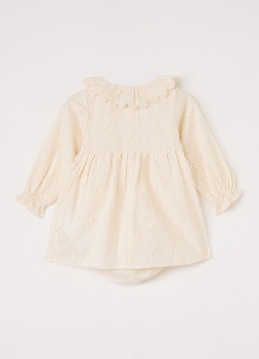 Lil 'Atelier NBFLoba tuniekjurk met borduring - achterkant 5 creme