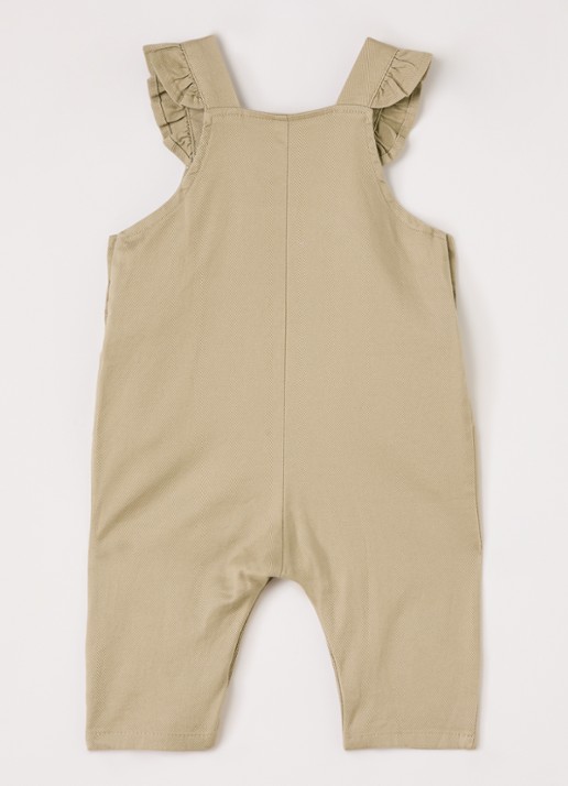 Lil 'Atelier NBFLoden slim fit tuinbroek - voorkant 2 beige
