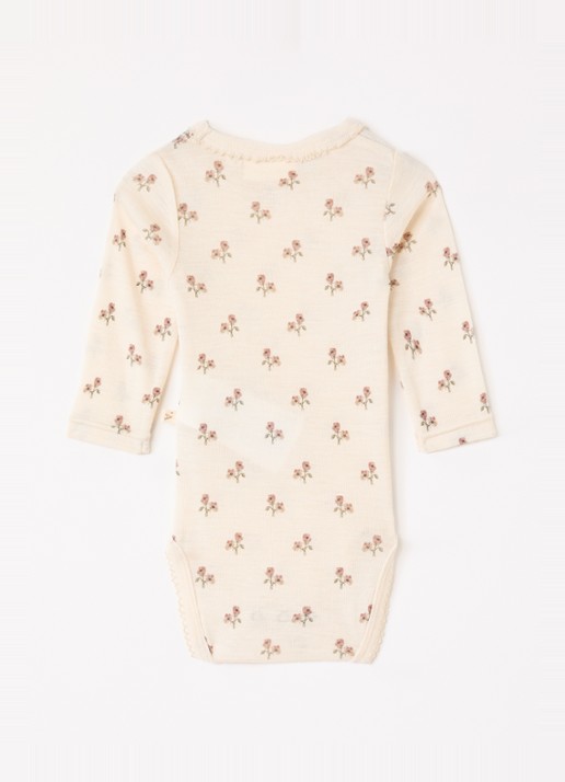 Lil 'Atelier NBFNalu romper in wolblend met print - voorkant 2 creme