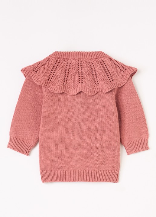 Lil 'Atelier NBFNoda fijngebereid vest met opengewerkt dessin - voorkant 3 roze