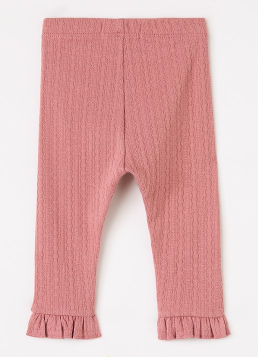 Lil 'Atelier NBFOnela legging met structuur - voorkant 3 roze