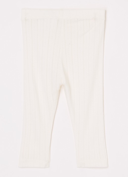 Lil 'Atelier NBFRachel legging in  katoenblend - voorkant 3 gebroken wit