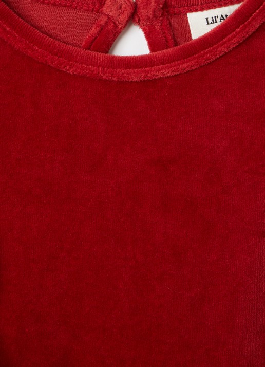 Lil 'Atelier NBFSaga jurk met ruches - detail 3 donkerrood