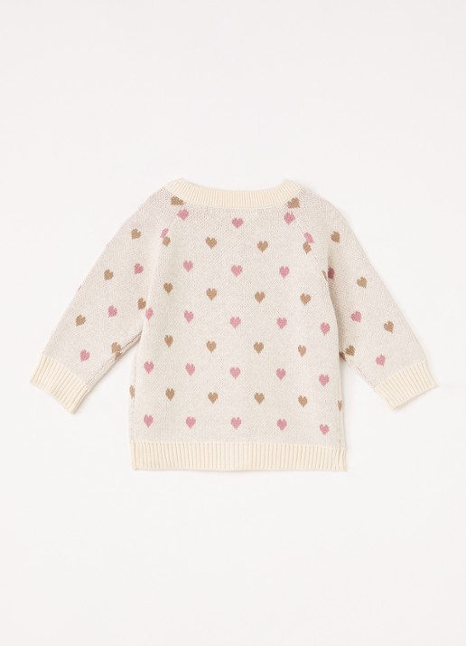 Lil 'Atelier NBFSaran fijngebreid vest met ingebreid patroon - achterkant creme