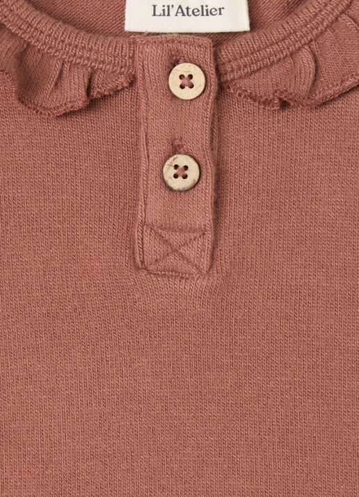 Lil 'Atelier NBFThoro Hou top met ruches - detail mahoniebruin