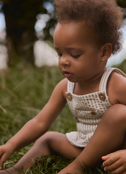 Lil 'Atelier NBMFausto romper met streepprint - detail beige