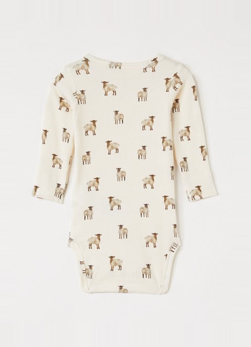 Lil 'Atelier NBMGavo Eko romper met print - voorkant 2 ivoor