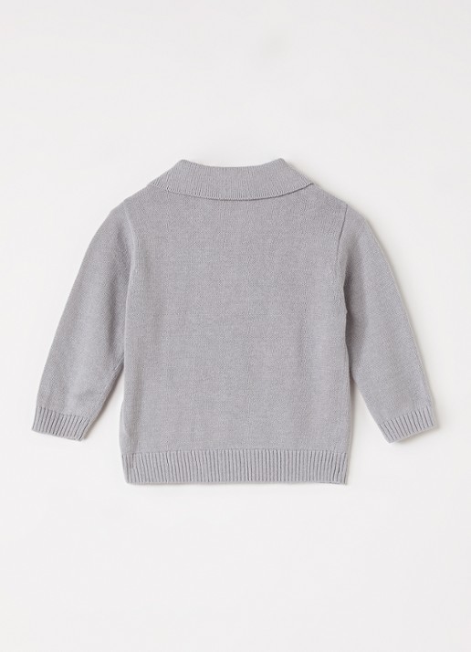 Lil 'Atelier NBMHitos fijngebreide pullover - voorkant 2 grijs