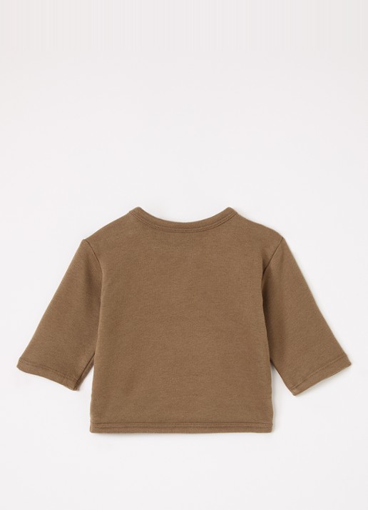 Lil 'Atelier NBMIlondon Rea sweater met kangoeroezak - voorkant 3 olijfgroen