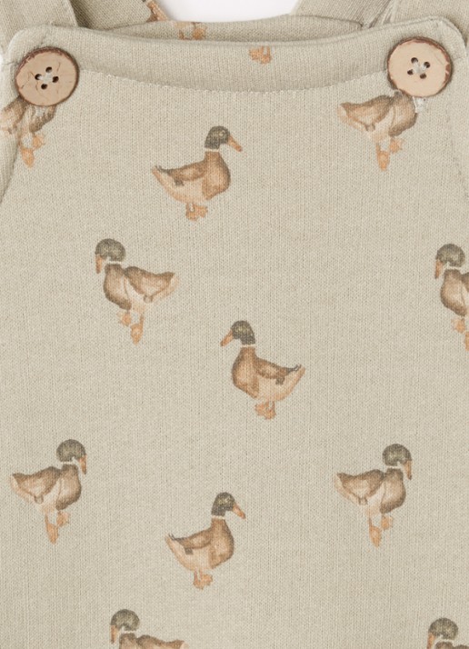 Lil 'Atelier NBMJobo jumpsuit van sweatstof met print - detail 3 taupe