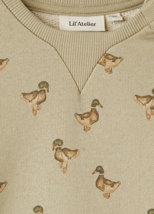 Lil 'Atelier NBMJobo sweater met print - detail 5 mosgroen