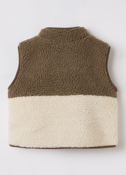 Lil 'Atelier NBMLayo bodywarmer van teddy - achterkant 3 bruin