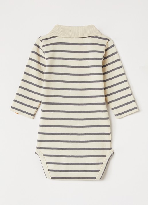 Lil 'Atelier NBMLimia polo streepprint - voorkant 2 ivoor
