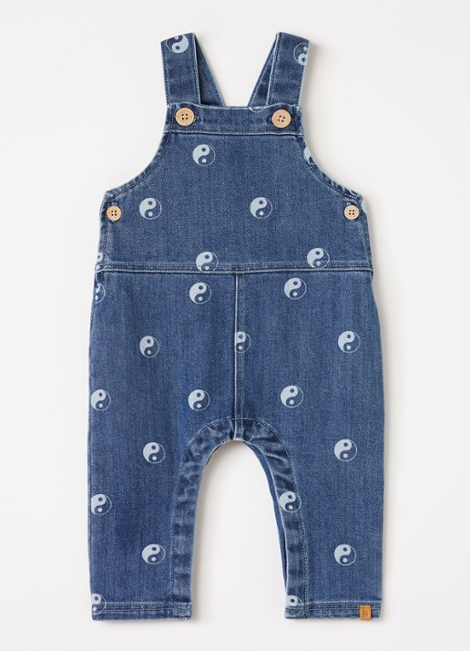 Lil 'Atelier NBMLivo slim fit tuinbroek van denim met print