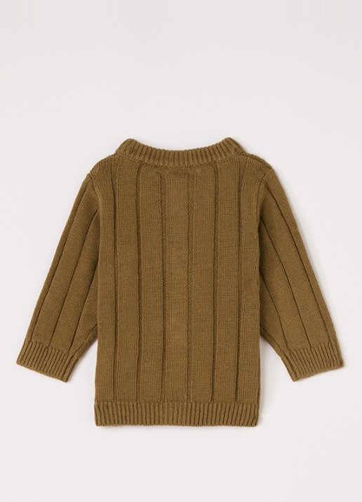 Lil 'Atelier NBMLomon grofgebreid vest - achterkant 3 zand
